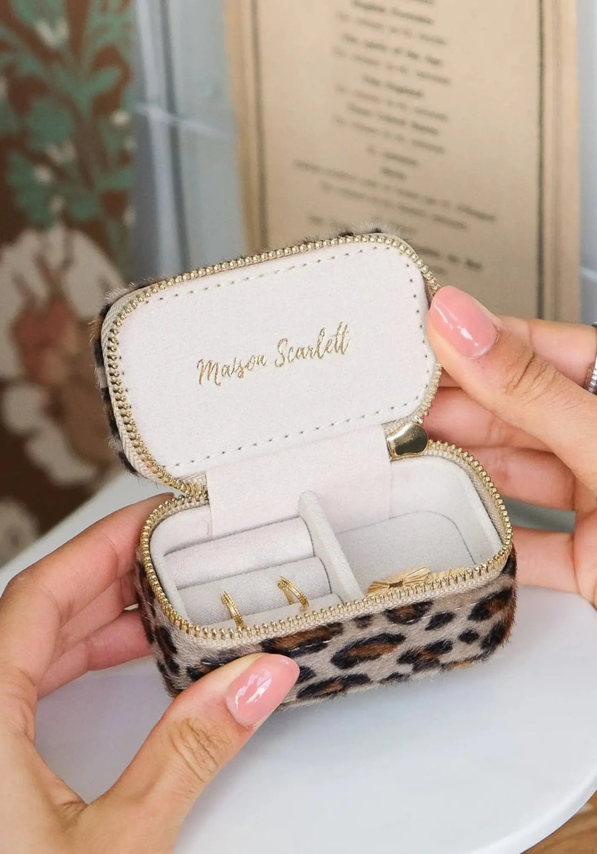 La boite à bijoux Marie léopard de chez Maison Scarlett