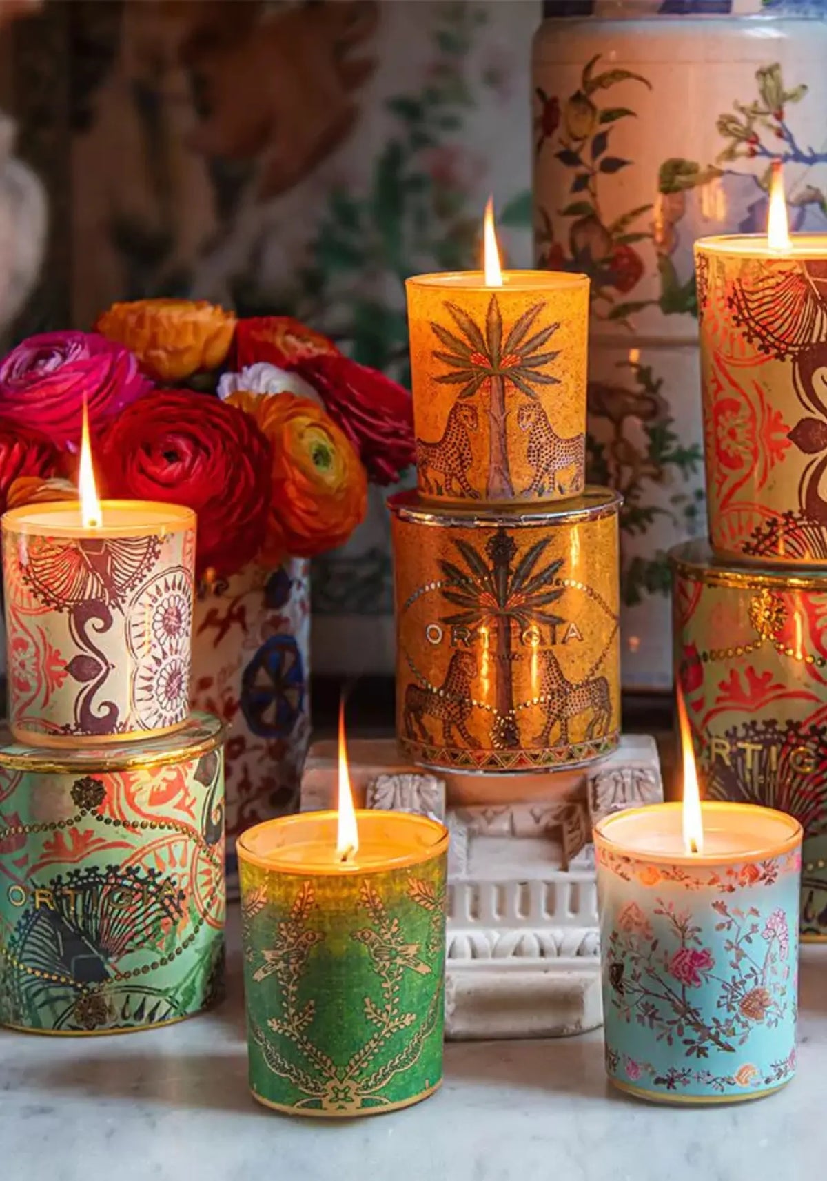 Les bougies décorées de chez Ortigia