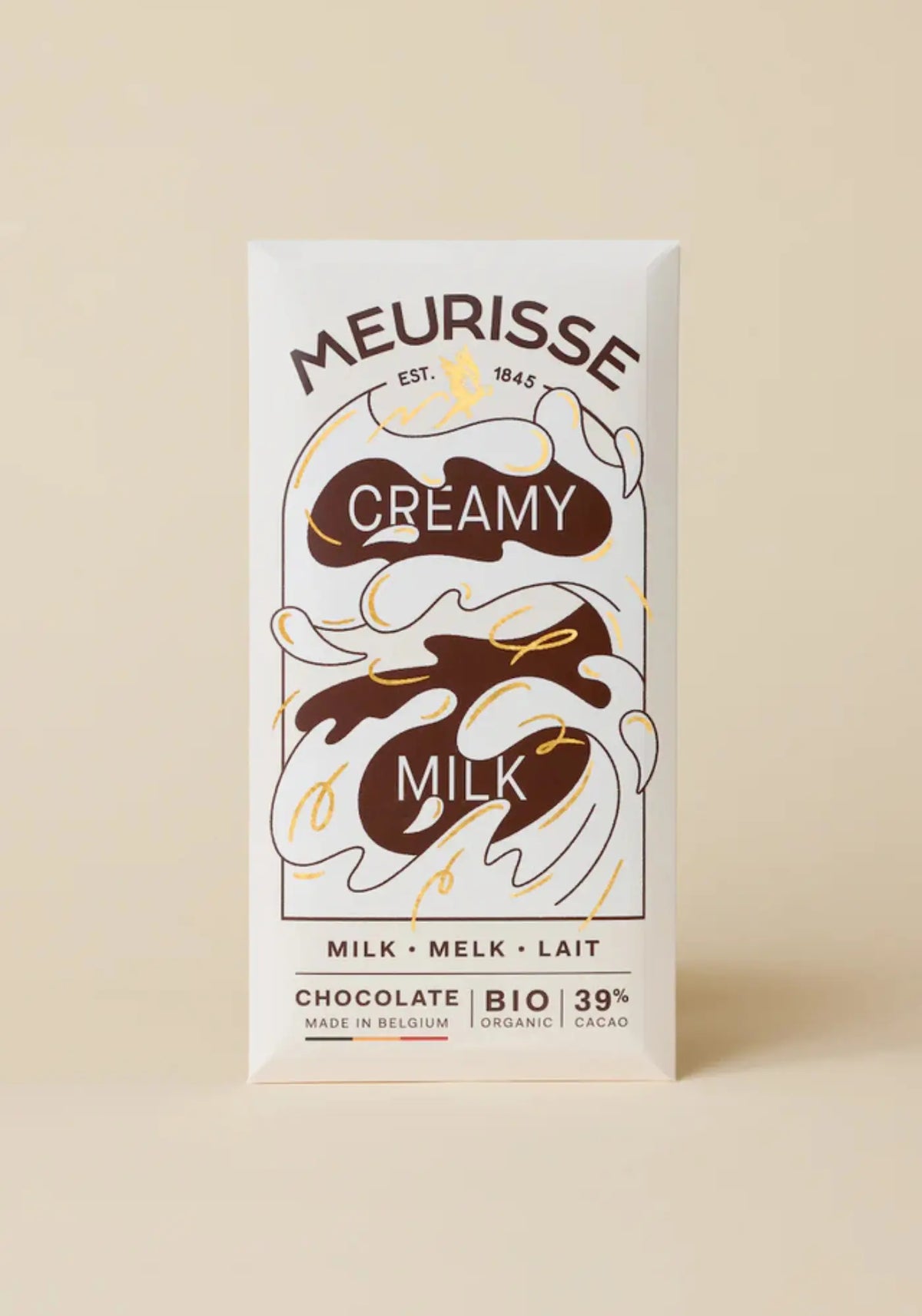 La tablette de chocolat au lait 39% lait de papouasie nouvelle guinée de chez Meurisse