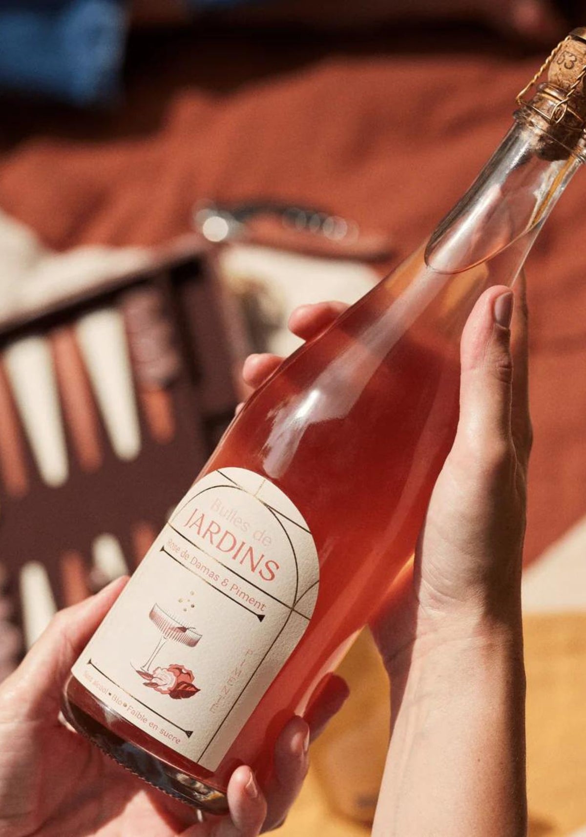 Bulles saveur rose et gingembre de chez Jardins.