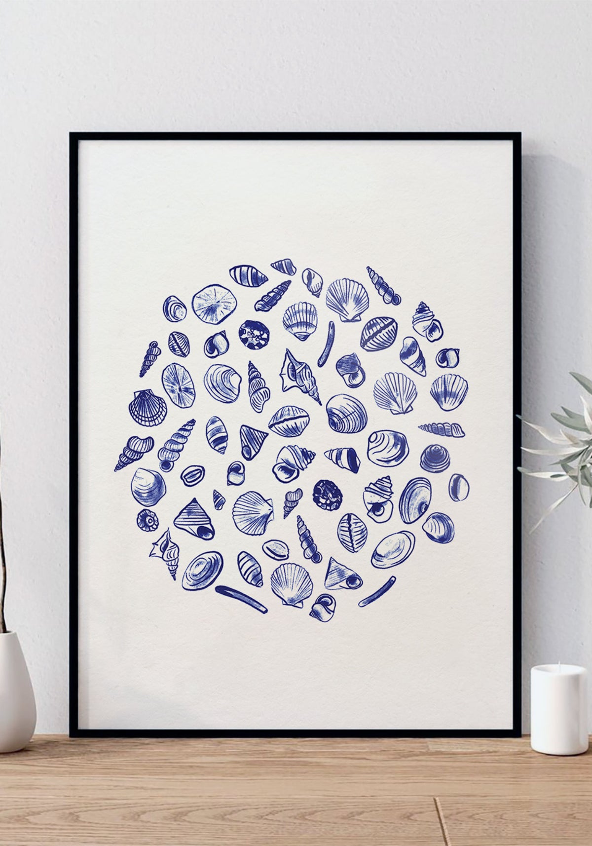 L'affiche illustration coquillages en 21x30 cm de chez Studio Topo