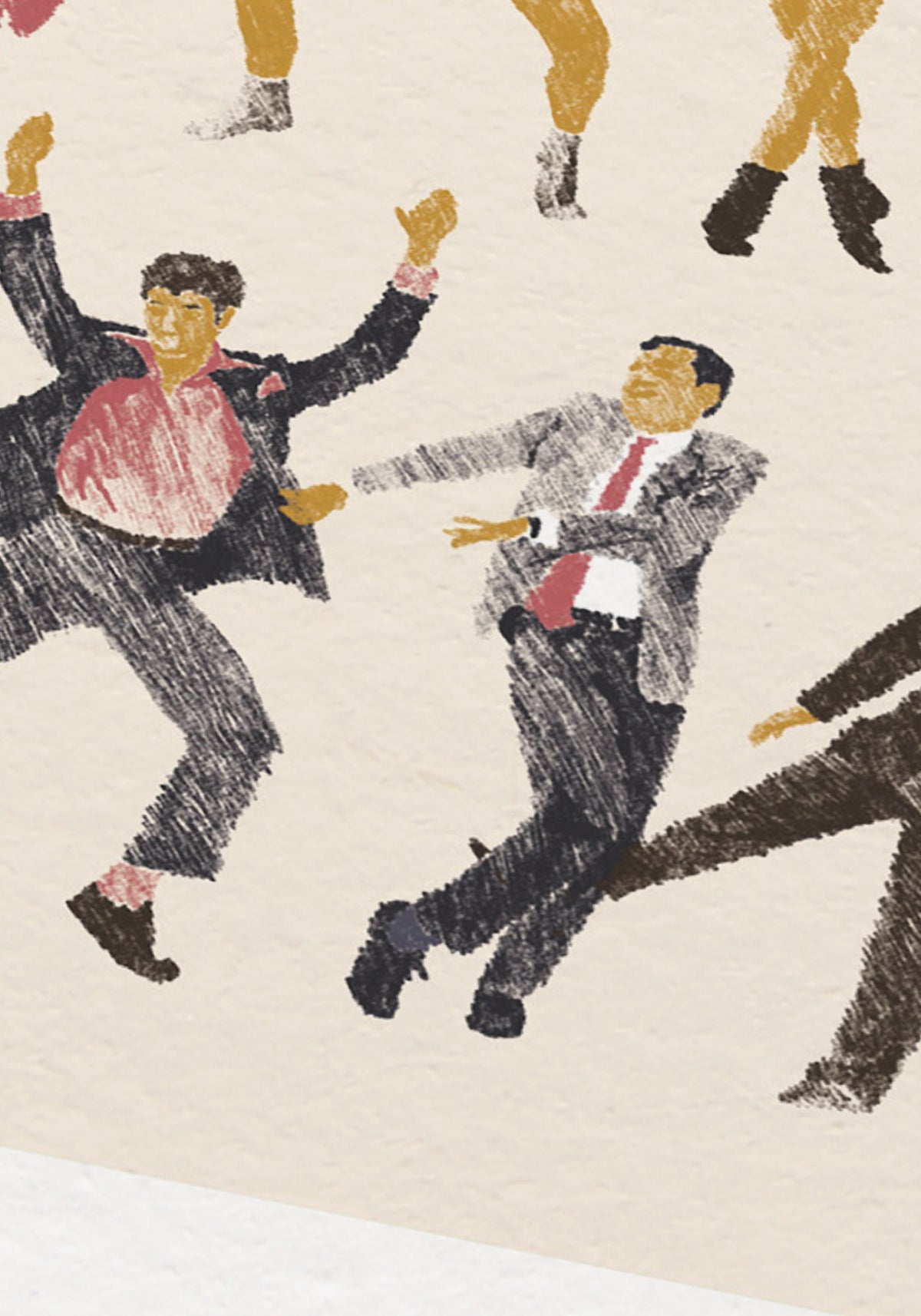 Zoom sur les illustrations de l'affiche Everybody Dance en 21x30 cm de chez Studio Topo