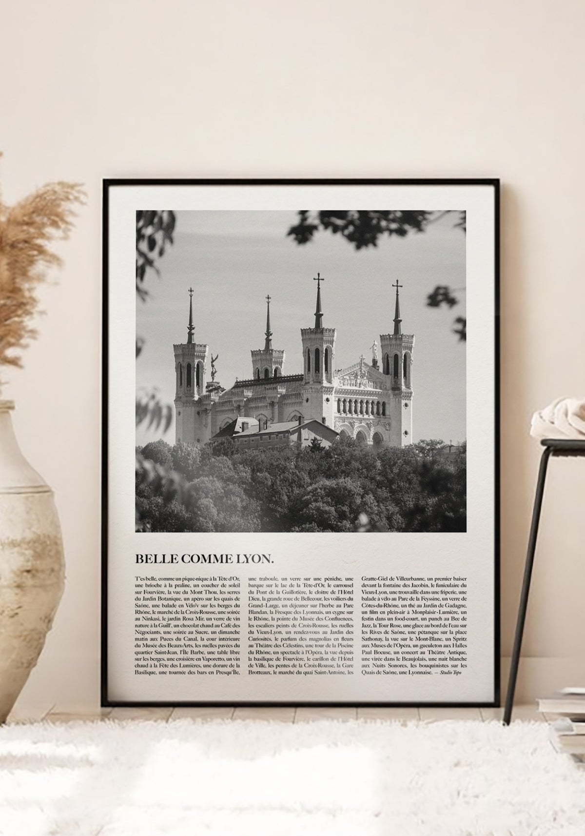 L'affiche typographique "Belle comme Lyon" en 30x40 cm de chez Studio Topo