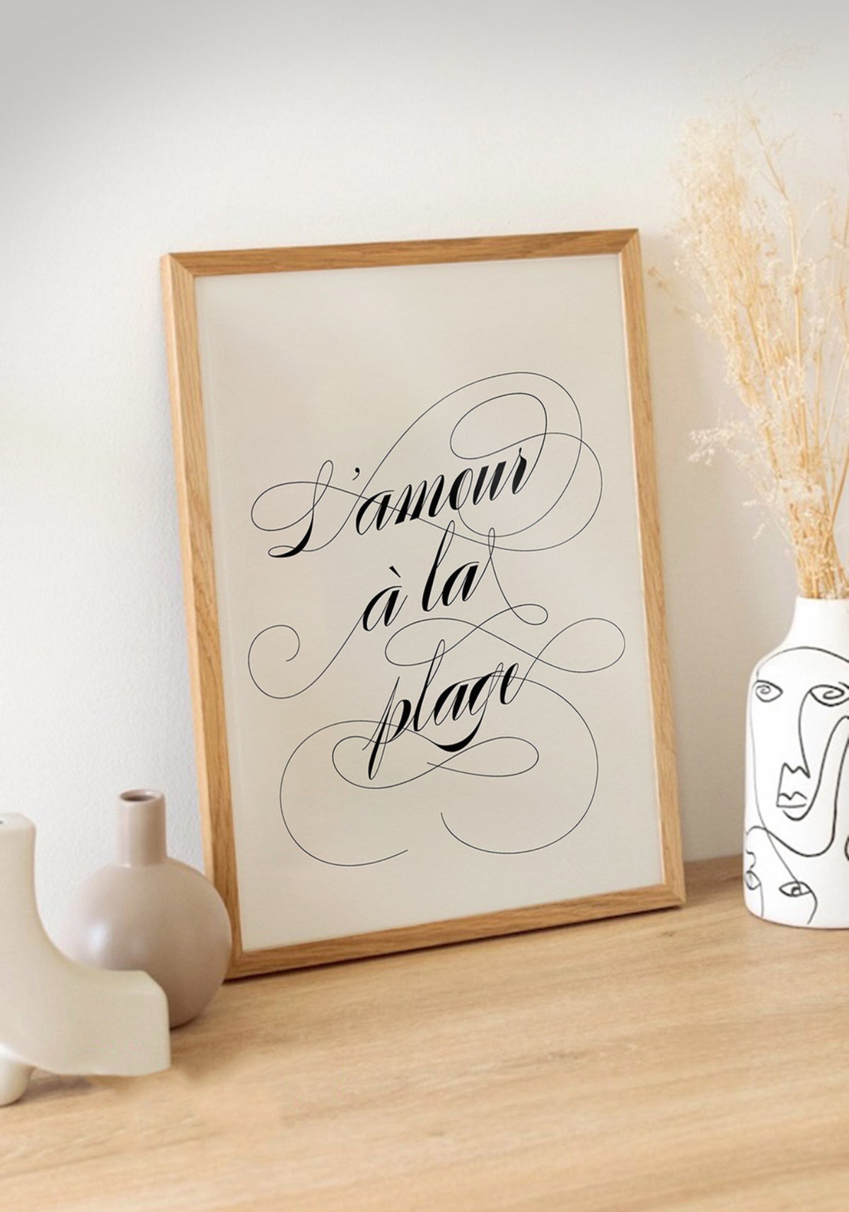 L'affiche typographique "L'amour à la plage" en 21x30 cm de chez Studio Topo