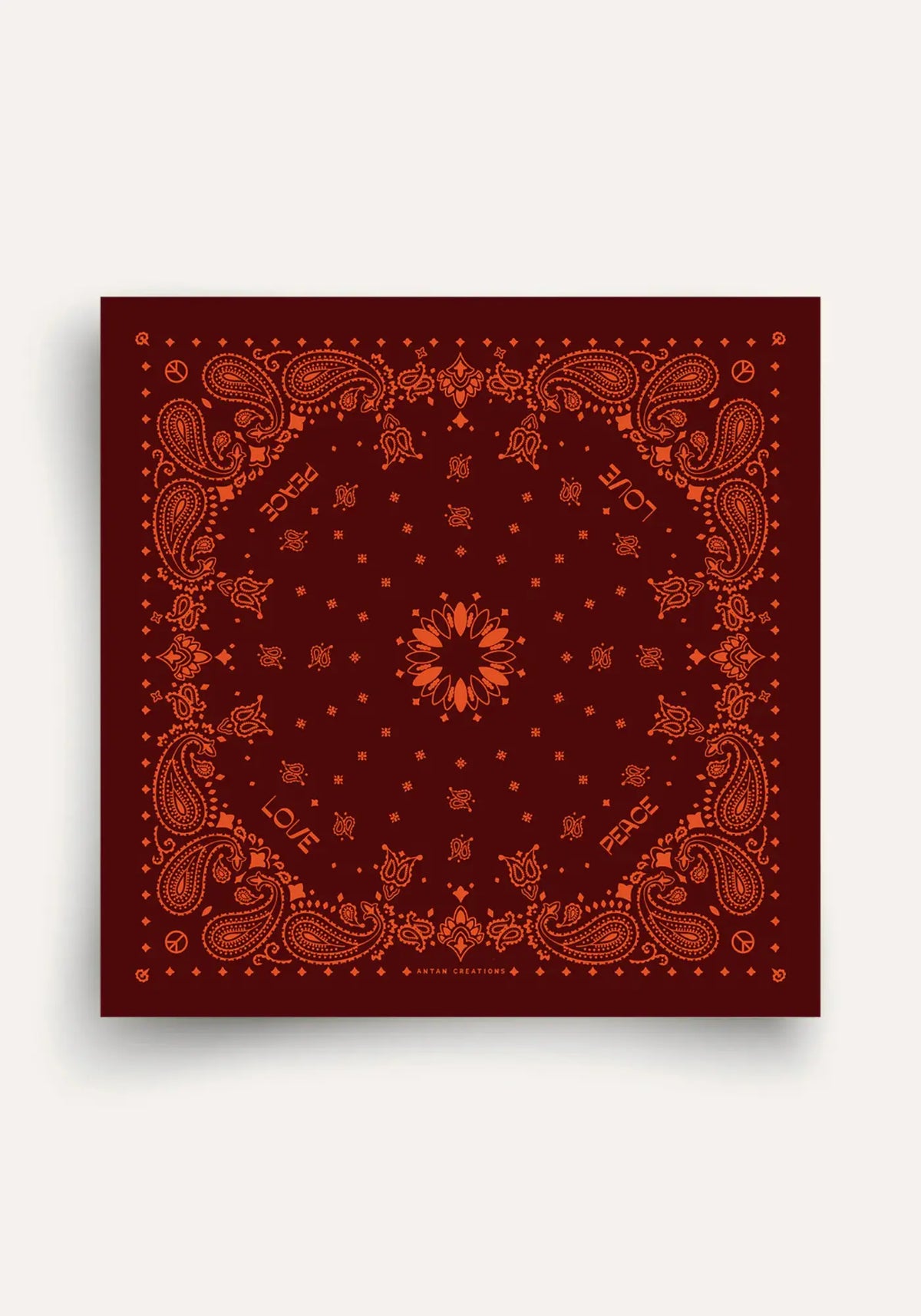 Le bandana laine 100 fudge flame de chez Antan Créations