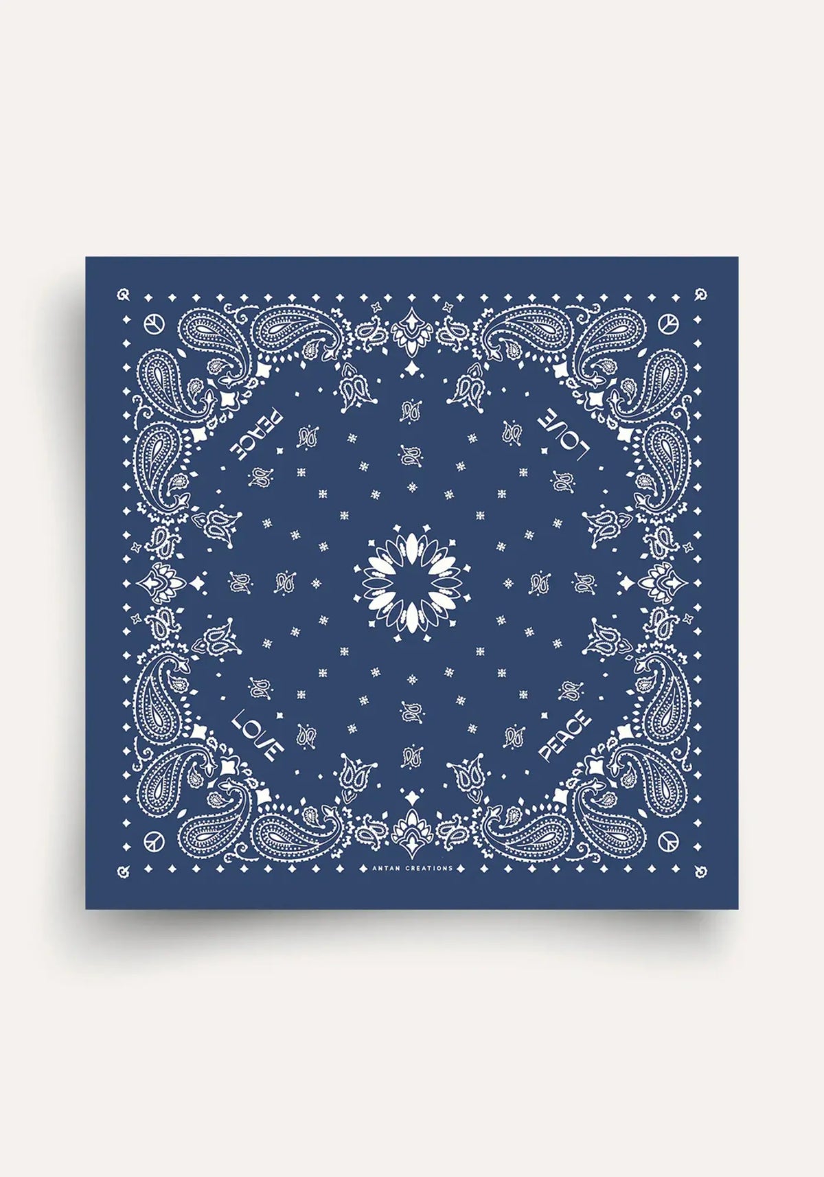 Le bandana laine 100 navy white de chez Antan Créations 