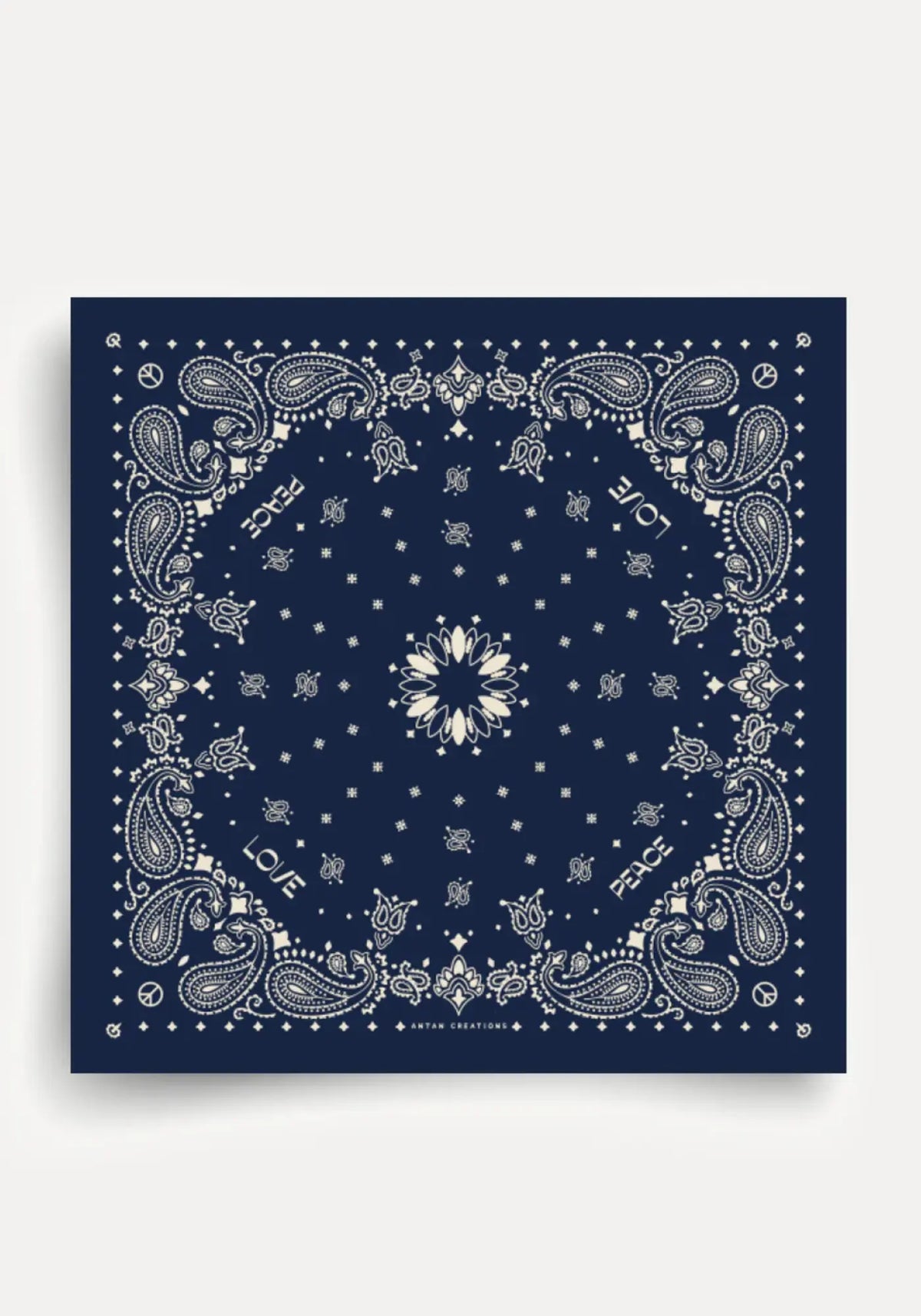 Le bandana silk 70 navy de chez Antan Créations