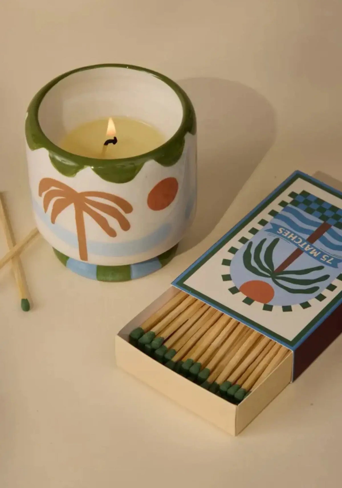 La boite d'allumettes palmier de chez Paddywax