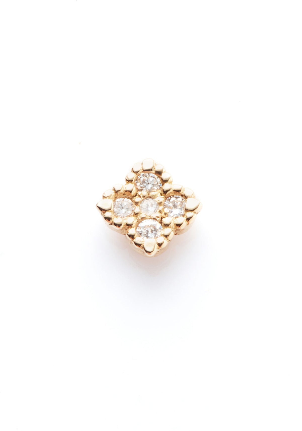La boucle d'oreille puce en or jaune Nina One pour femme de chez Angèle Brousse