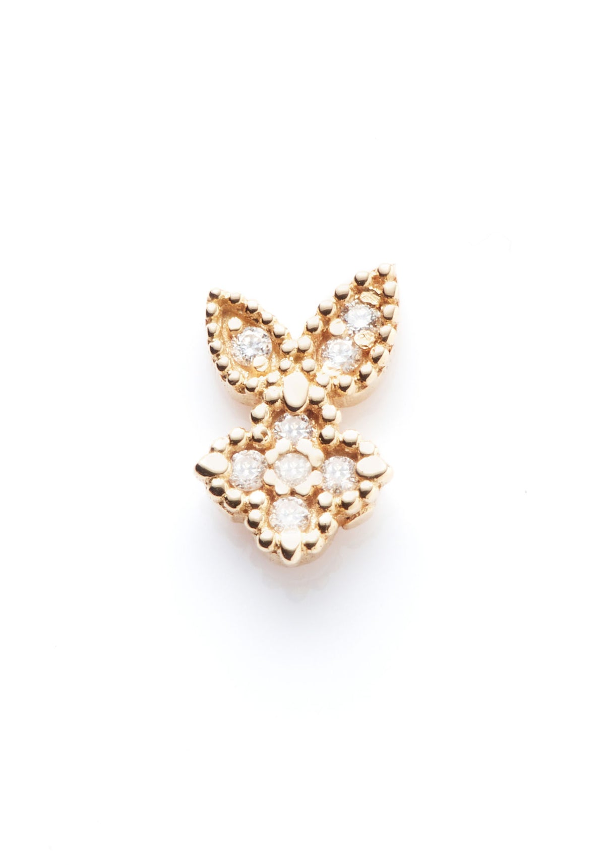 La boucle d'oreille puce en or jaune Nina Rabbit pour femme de chez Angèle Brousse