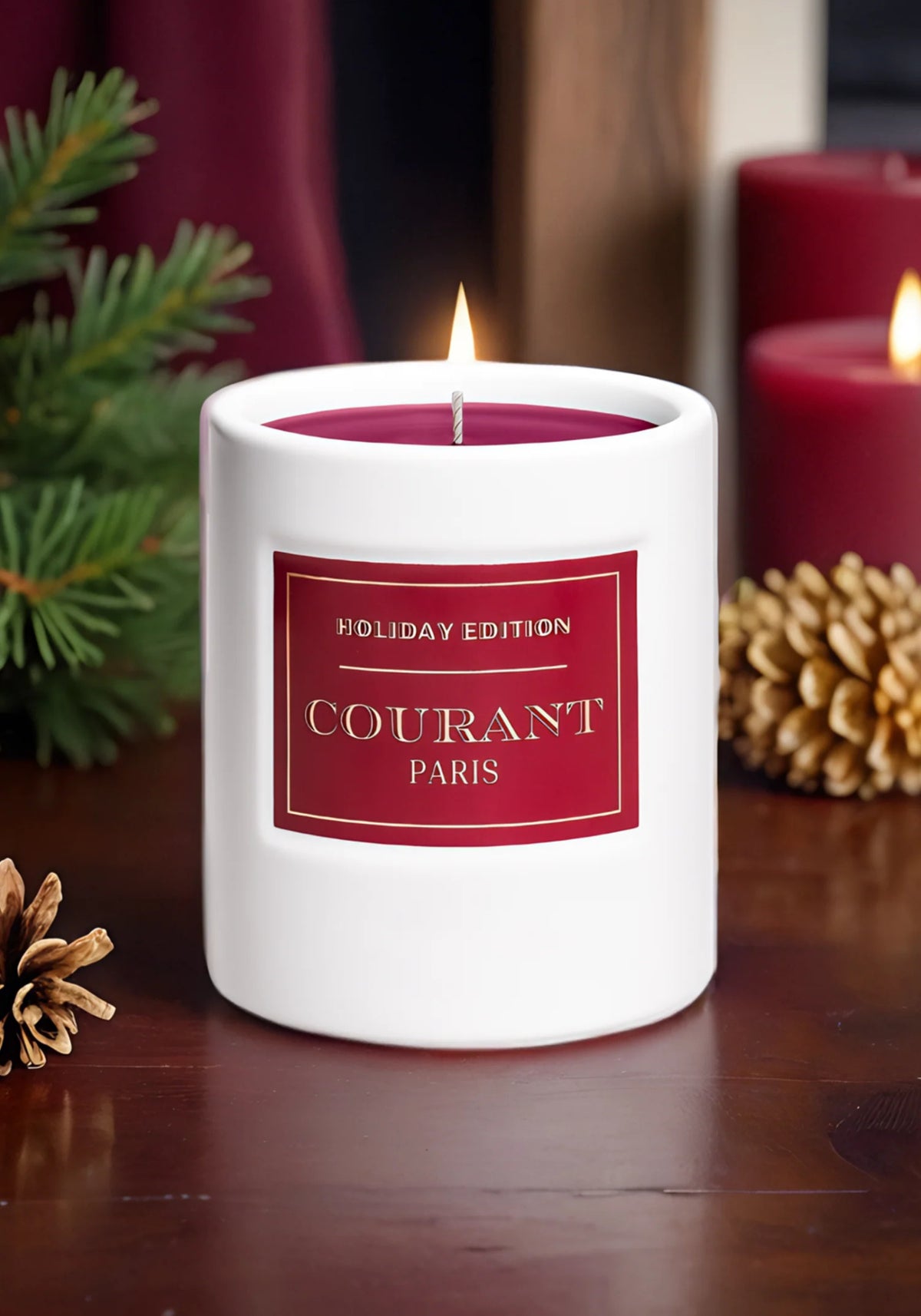 La bougie parfumée Holiday Edition de chez Courant Paris 