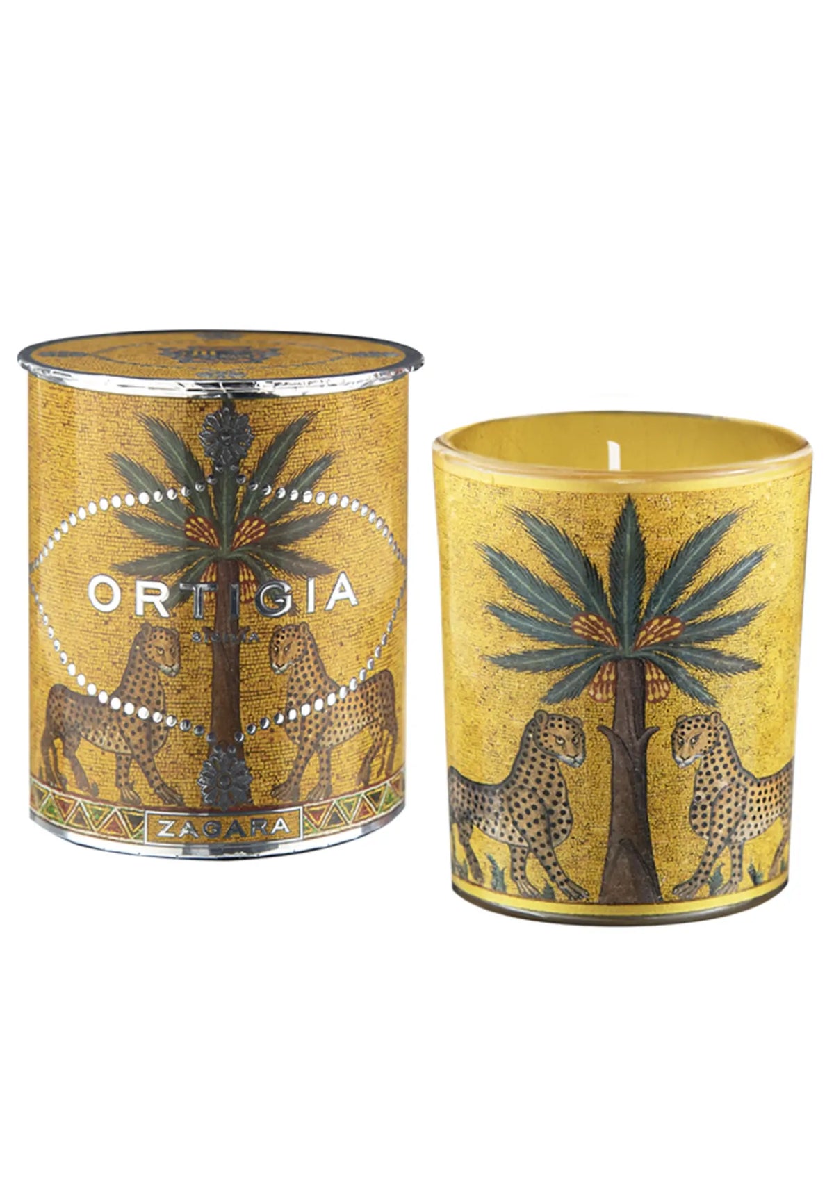 La bougie décorée Zagara de chez Ortigia
