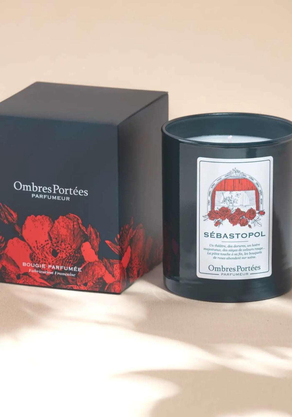 Le packaging de la bougie parfumée Lilloise Sébastopol de chez Ombres Portées
