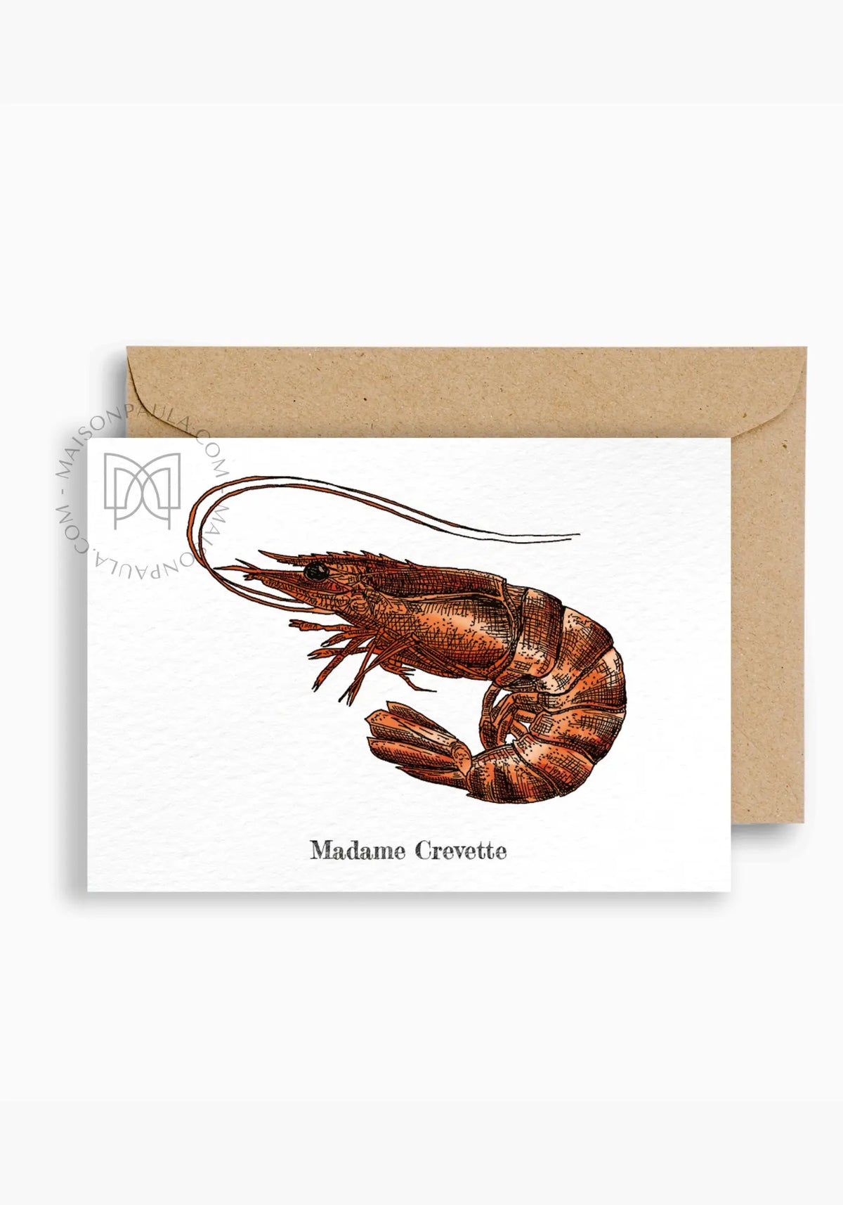 La carte postale madame crevette de chez Maison Paula