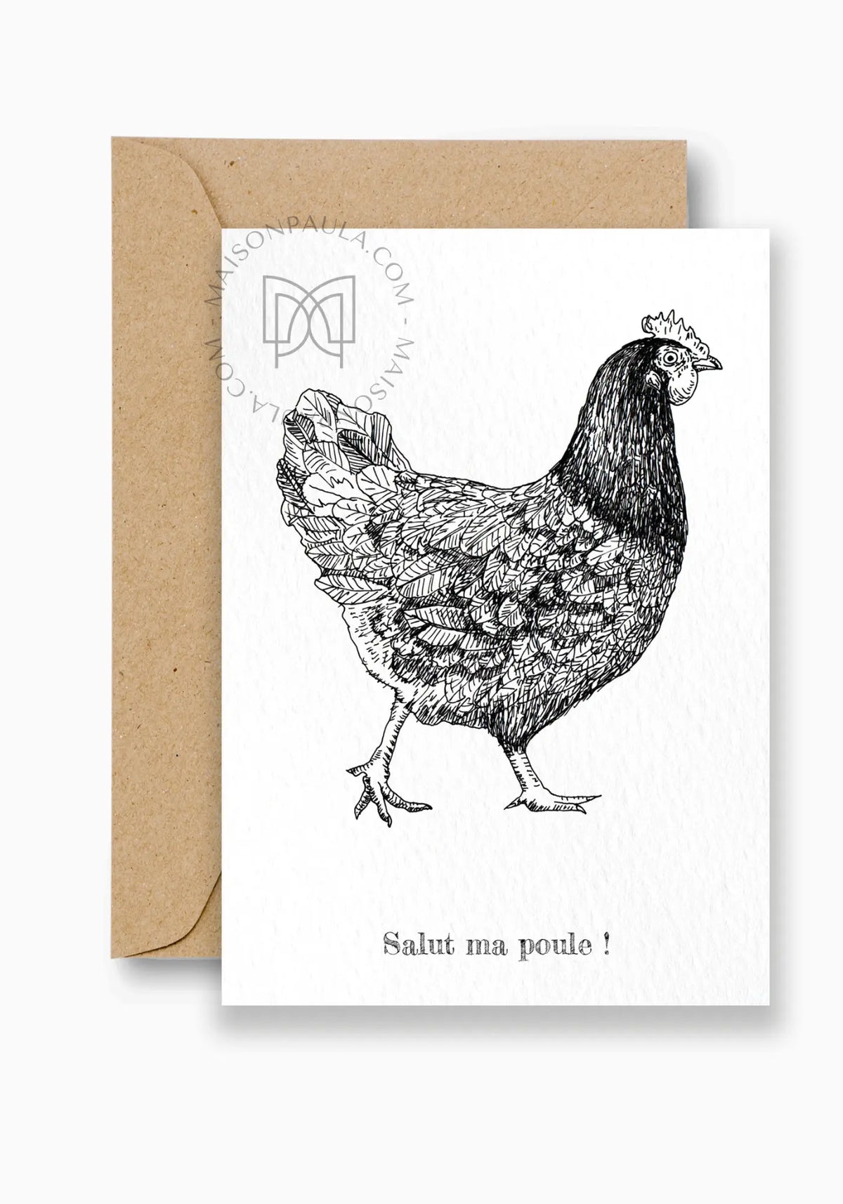 La carte postale salut ma poule de chez Maison Paula