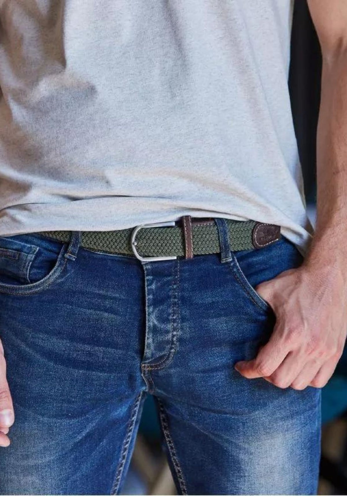 ceinture-tressee-unie-vert-arme-billybelt