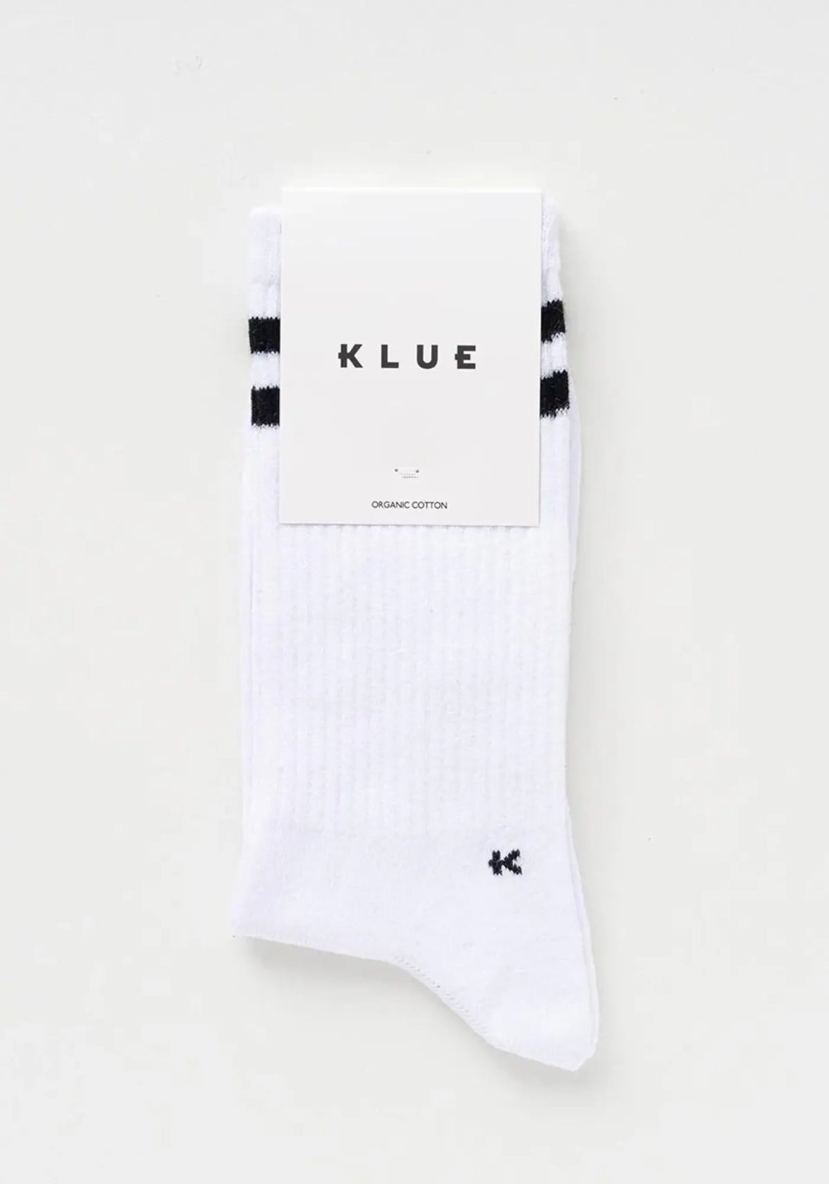 Les chaussettes en coton biologique white and black de chez Klue