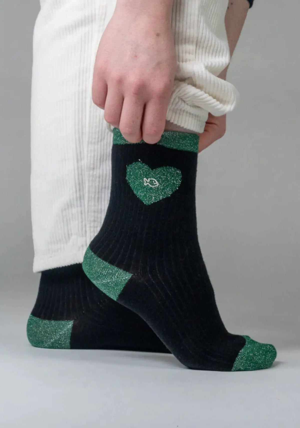 Les chaussettes en coton peigné coeur noir de chez BillyBelt