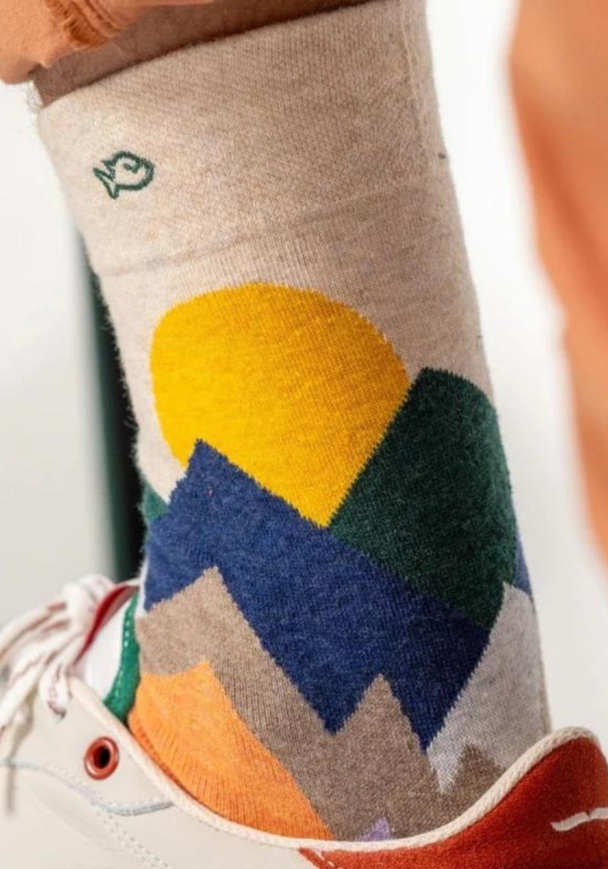 Zoom sur l'homme qui porte les chaussettes fantaisie Palccoyo de chez Billybelt