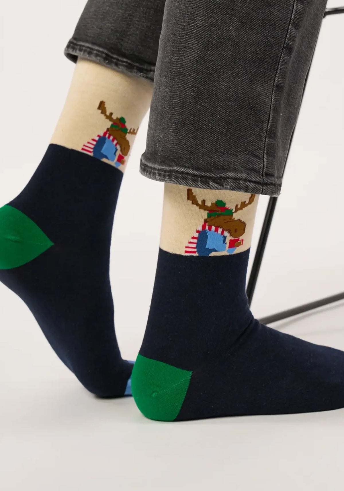 Les chaussettes fantaisie Renne café de chez Billybelt