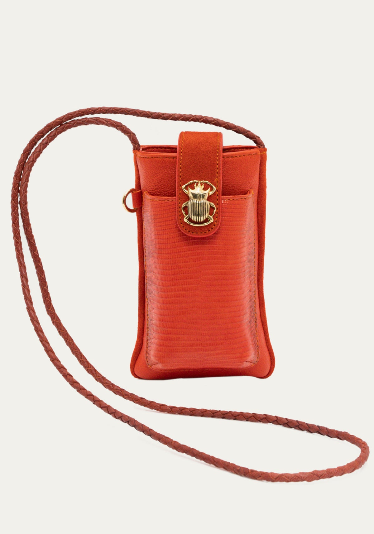 L'étui de téléphone Marcus orange goyave pour femme de chez Claris Virot