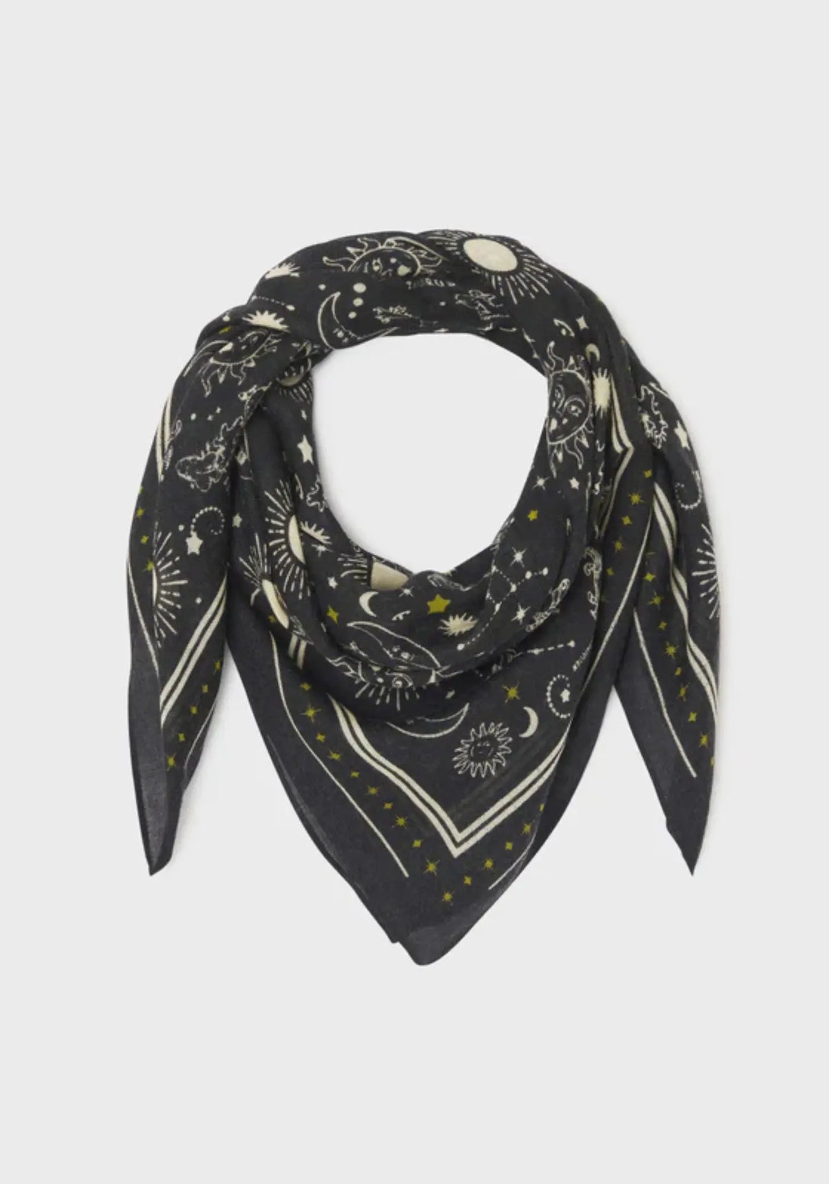 Le foulard 100% laine Madeleine couleur noir de chez Billybelt