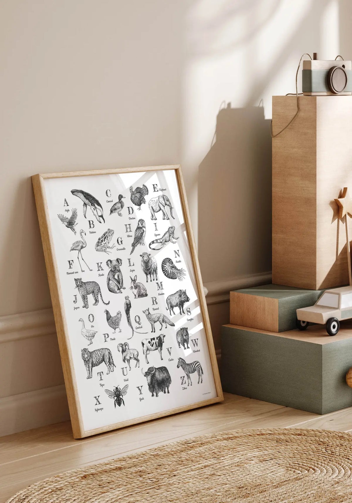 Les affiches 21 x 30 cm Abécédaires des animaux de chez Maison Paula