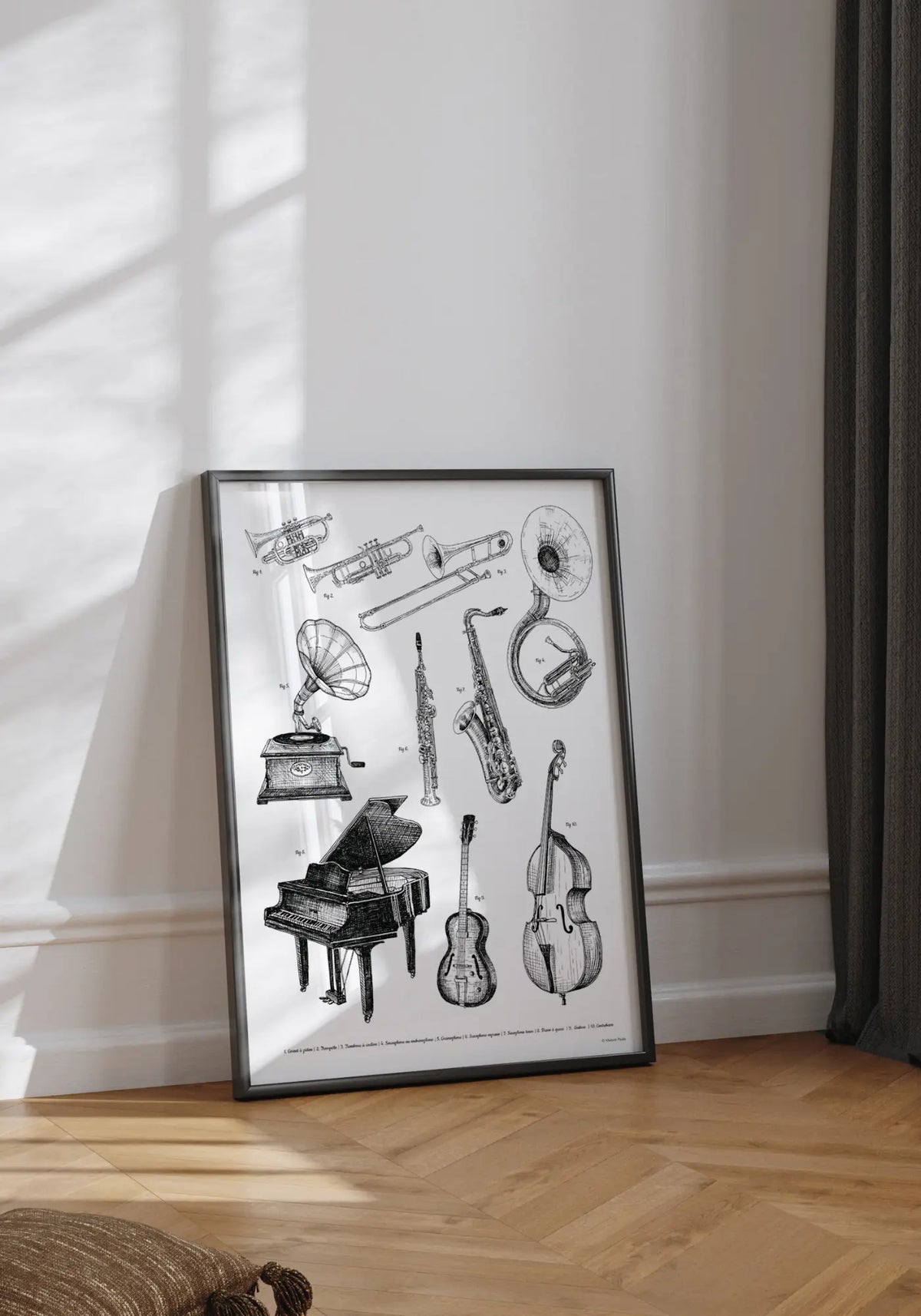 Les affiches 21 x 30 cm les instruments de musique de chez Maison Paula