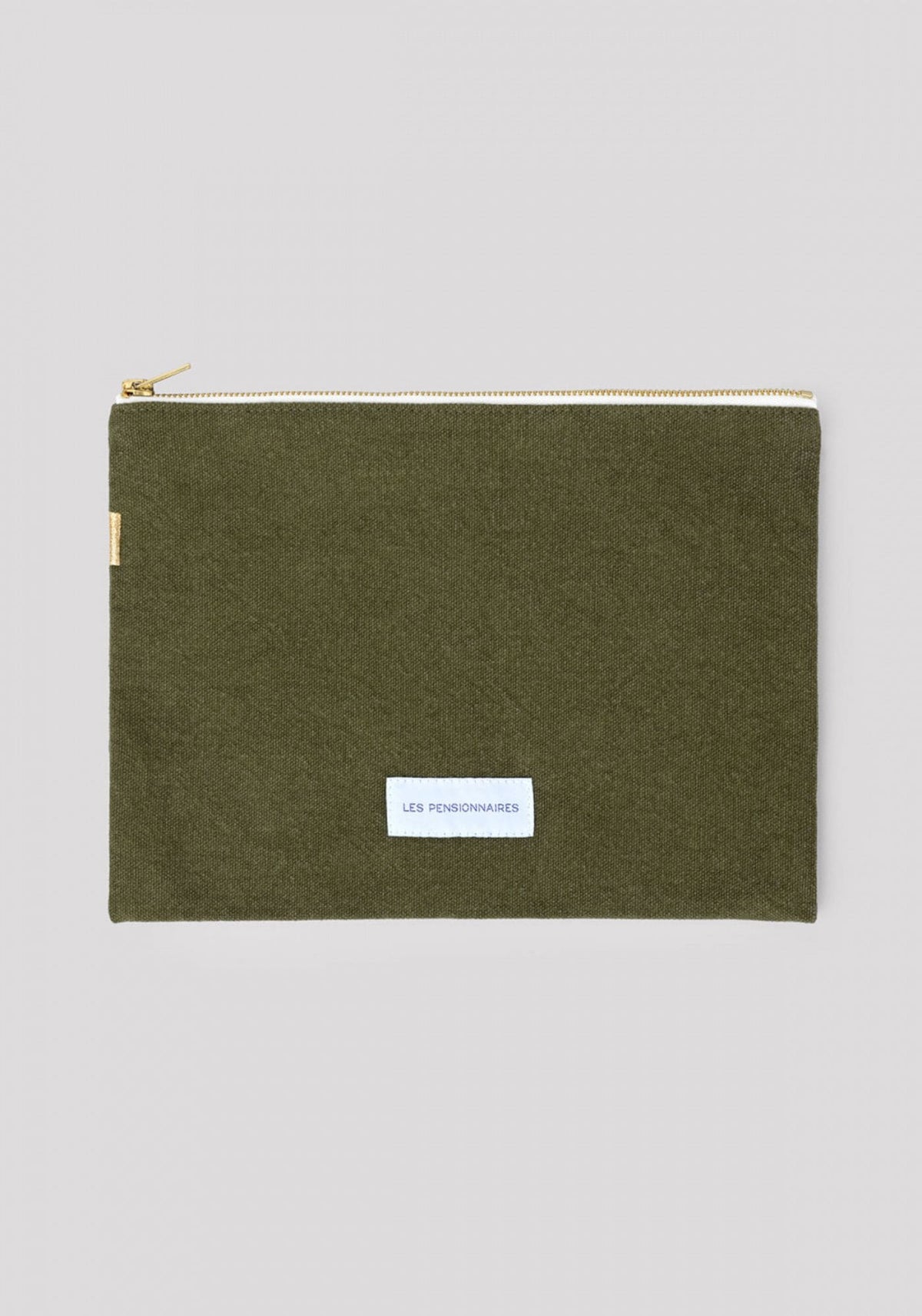 les-pensionnaires-grande-pochette-en-toile-kaki