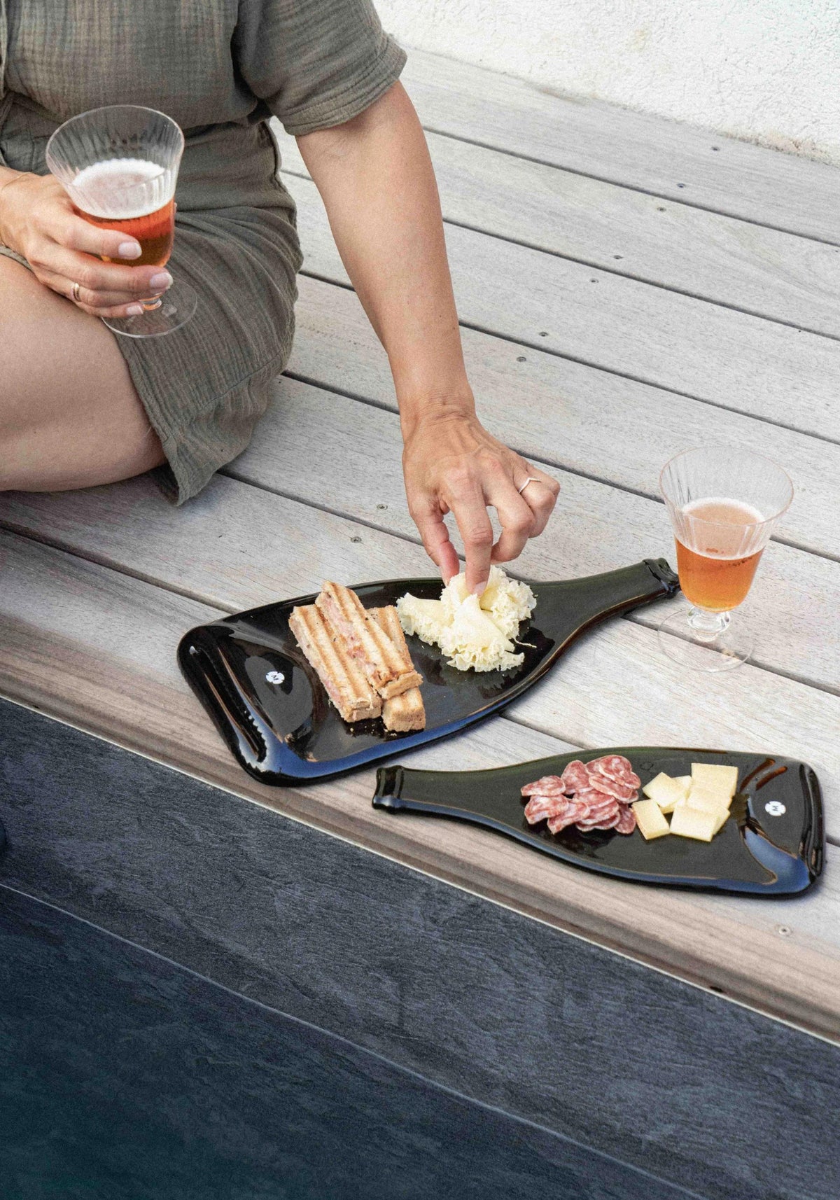 La planche apéritive en verre de chez Marsault