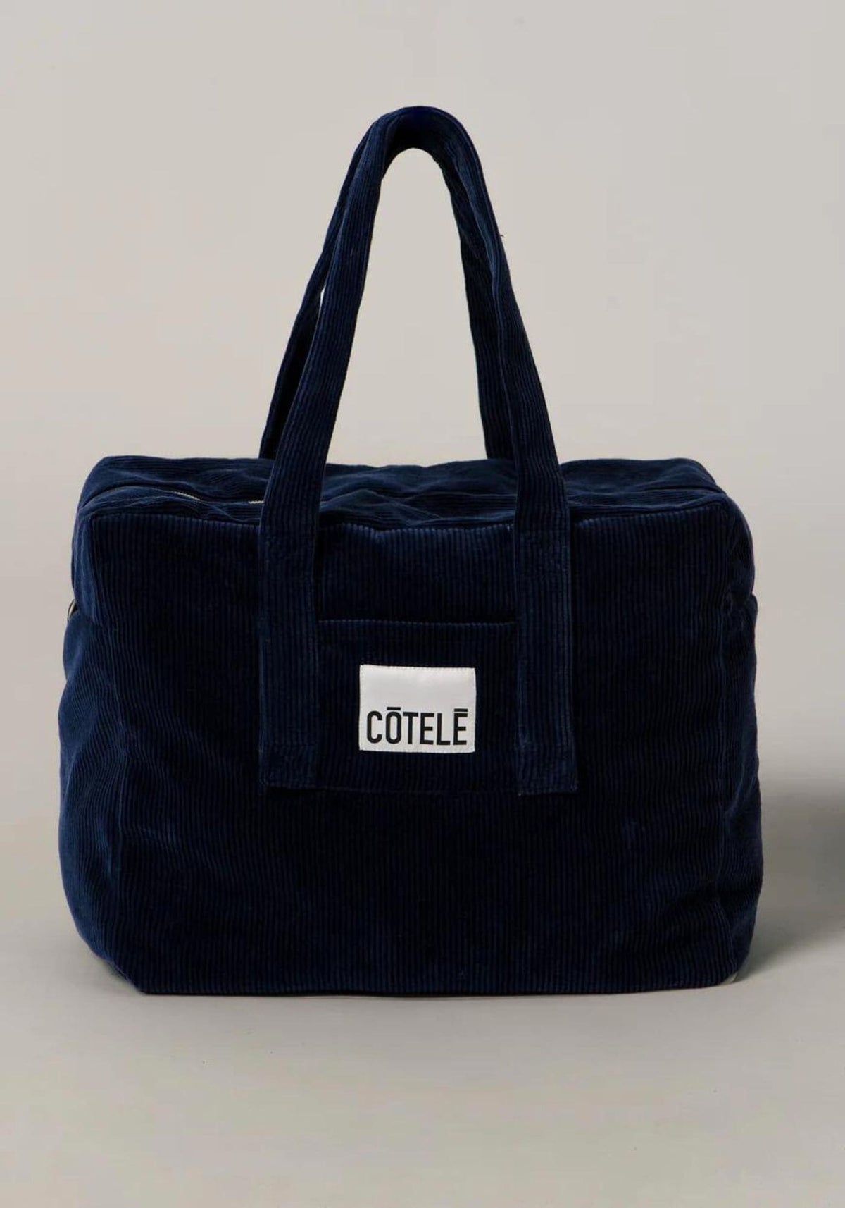 Sac de voyage week-end Bonny bleu denim de chez Côtelé Paris, vue de face