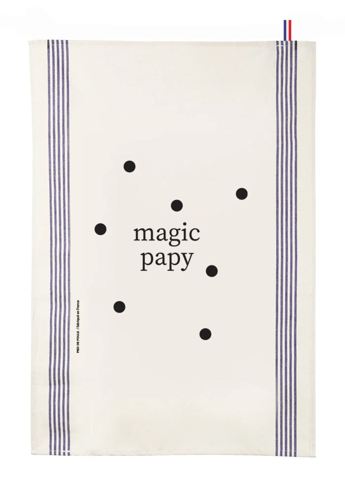 Le torchon en coton naturel famille magic papy de chez Pied de Poule