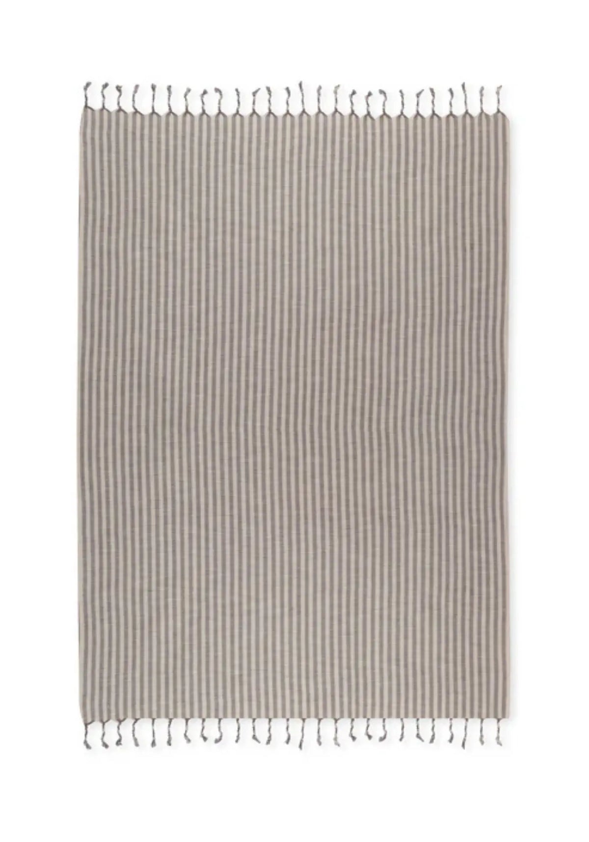 La serviette striped grey de chez Mizar & alcor