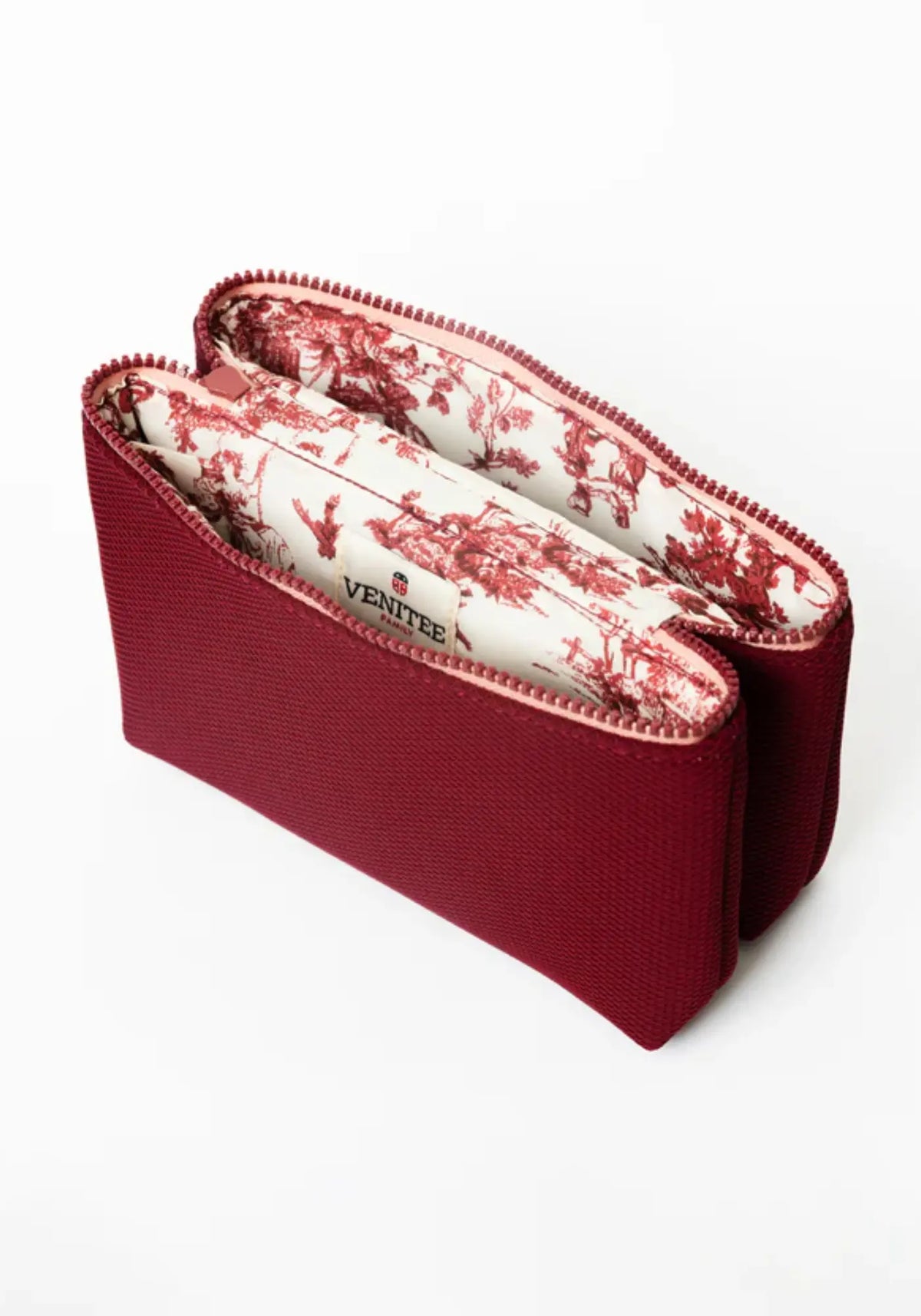 L'intérieur de la trousse twin M moi bordeaux de chez Venitee