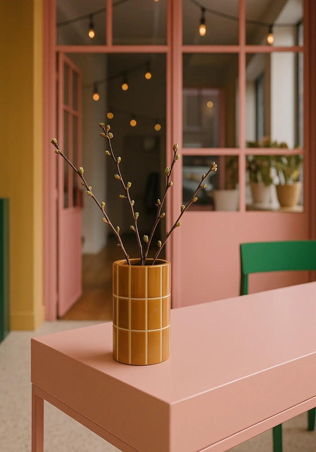 Le vase carrelage ocre de chez Opjet