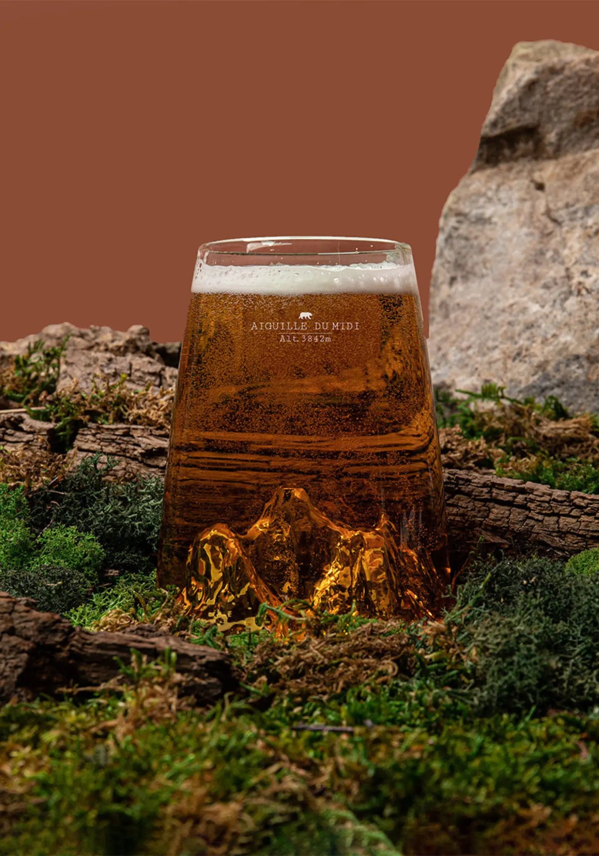 Le verre design topographic aiguille du midi de chez Alaskan Maker