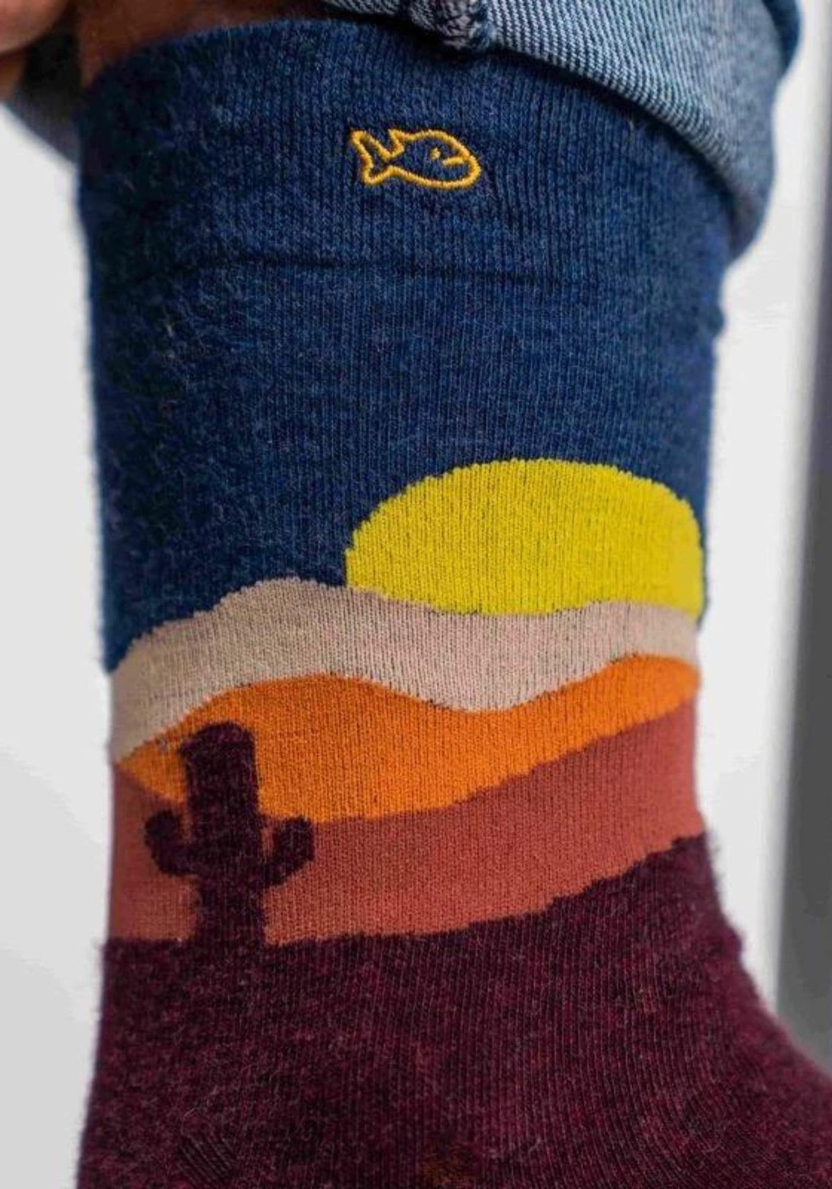 Zoom sur l'illustration des chaussettes fantaisie Arizona de chez Billybelt